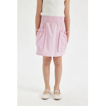 Fusta de bumbac cu talie elastica