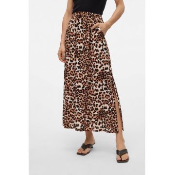 Fusta midi cu slit lateral