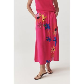 Fusta evazata cu model floral Sand