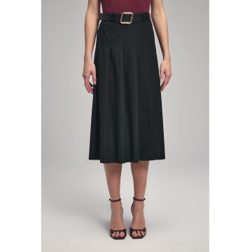 Fusta mini evazata cu slit lateral