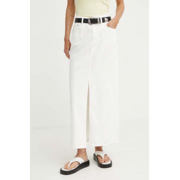 G-Star Raw fustă din denim culoarea bej, maxi, dreaptă, D24385-D551