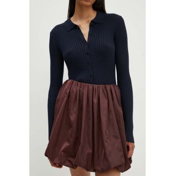 Herskind fusta Evans culoarea bordo, mini, evazati, 5202155