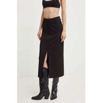 HUGO fusta culoarea negru, midi, creion, 50519310