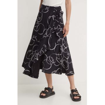 Karl Lagerfeld fusta culoarea negru, maxi, evazati, 245W1203