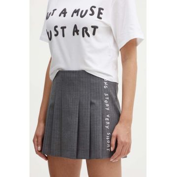 MAX&Co. fusta din amestec de lana x Pietro Terzini culoarea gri, mini, evazati, 2428106011200
