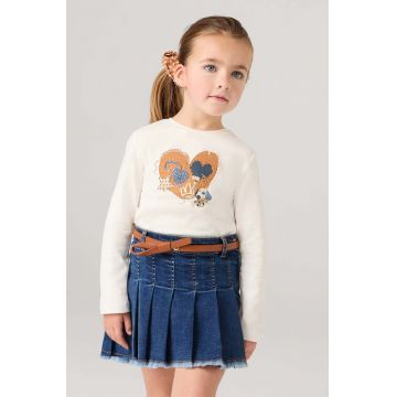 Mayoral fustă din denim pentru copii culoarea bleumarin, mini, dreaptă, 4906