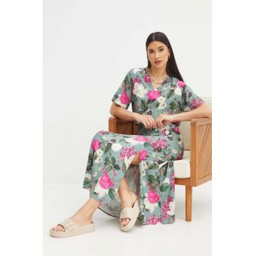 Medicine fusta culoarea turcoaz, maxi, evazati