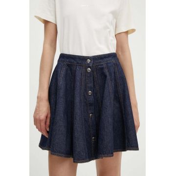MSGM fustă din denim culoarea bleumarin, mini, evazată, 3741MDD237.247766