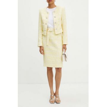 Rotate fusta Boucle Midi Skirt culoarea galben, midi, drept, 1127761895