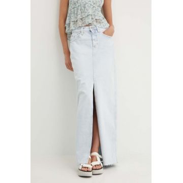 Tommy Jeans fustă din denim maxi, dreaptă, DW0DW17672