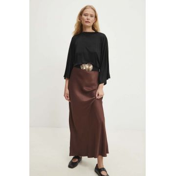 Answear Lab fusta culoarea maro, maxi, drept Answear Lab fusta culoarea maro, maxi, drept