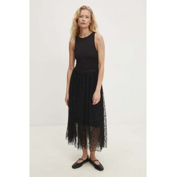 Answear Lab fusta culoarea negru, maxi, evazati