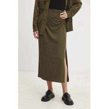 Answear Lab fusta de in culoarea verde, maxi, drept