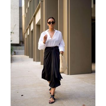 Fusta A-line neagra