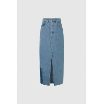 Fusta din denim cu slit frontal