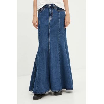 Levi's fustă din denim culoarea bleumarin, maxi, evazată, A8726
