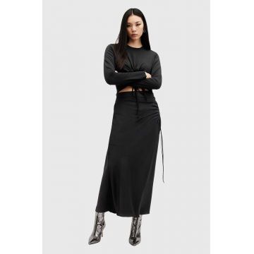AllSaints fusta ALEXIA culoarea negru, maxi, drept, W051RB