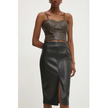 Answear Lab fustă culoarea negru, midi, drept