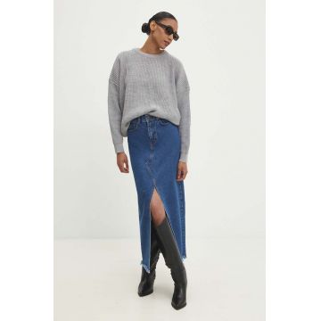 Answear Lab fustă din denim culoarea bleumarin, maxi, creion Answear Lab fustă din denim culoarea bleumarin, maxi, creion