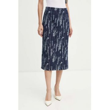 Bruuns Bazaar fustă din denim IxoraBBTanella skirt culoarea bleumarin, midi, dreaptă, BBW4120
