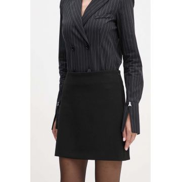 Liviana Conti fusta culoarea negru, midi, evazati, L4WM21 Liviana Conti fusta culoarea negru, midi, evazati, L4WM21