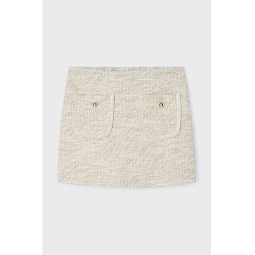 Mayoral fustă-pantalon pentru copii culoarea bej, mini, drept, 4908