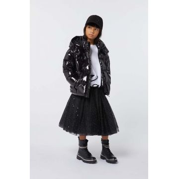 Karl Lagerfeld fusta fete culoarea negru, midi, evazati, Z30199