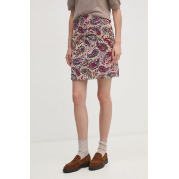 Mos Mosh fusta din amestec de lana culoarea verde, mini, drept, 166370