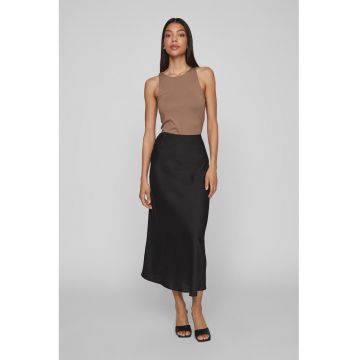 Fusta midi cu aspect de satin