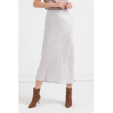 Fusta midi cu aspect de satin
