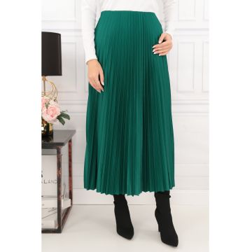 Fusta midi verde-smarald plisata Fusta midi verde-smarald plisata