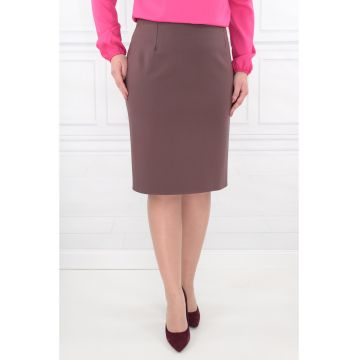 Fusta office cafenie din jerse elastic Fusta office cafenie din jerse elastic