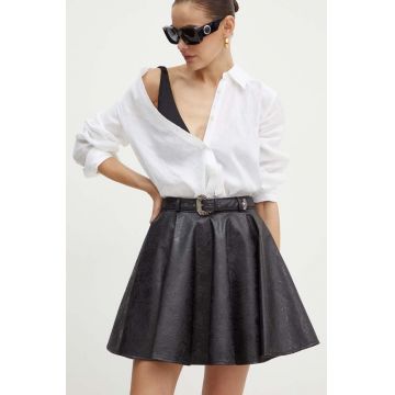 Versace Jeans Couture fusta culoarea negru, mini, evazati, 77HAE817 Q0007