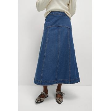 Fusta din denim cu croiala in A
