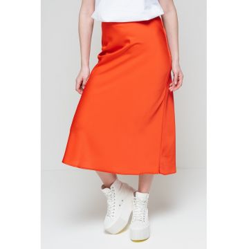 Fusta midi cu aspect de satin