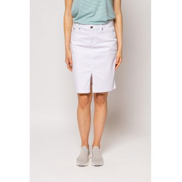 Fusta midi din denim cu slit frontal