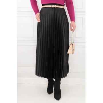 Fusta midi neagra plisata Fusta midi neagra plisata