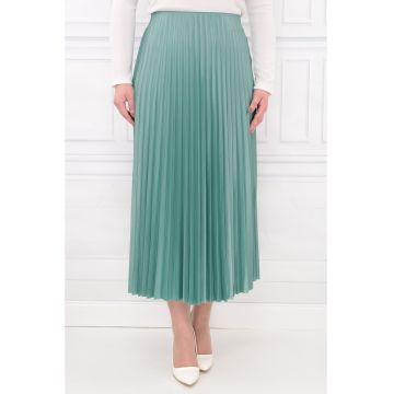 Fusta midi verde-aqua plisata Fusta midi verde-aqua plisata