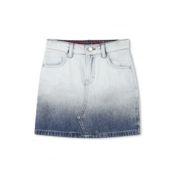 Fusta scurta din denim cu model in degradeu