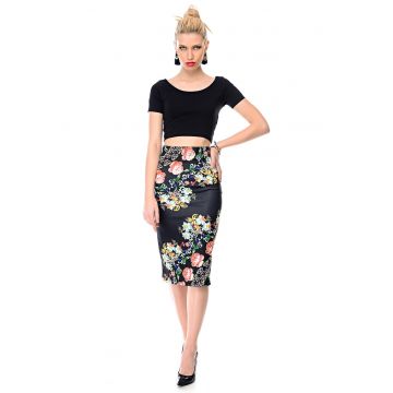 Fusta creion cu model floral
