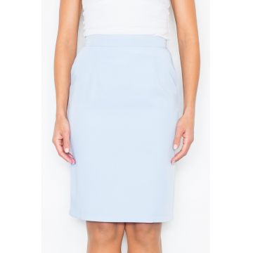 Fusta creion  eleganta - albastru - poliester