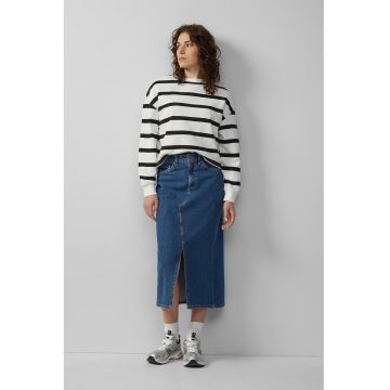 Fusta de denim cu slit frontal