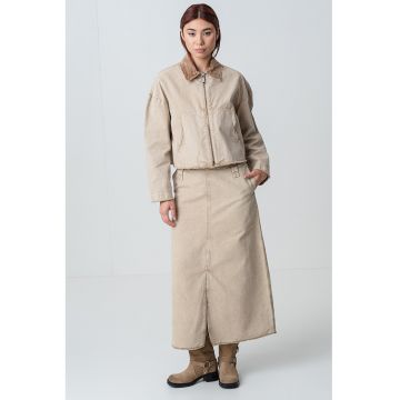 Fusta din denim cu slit frontal
