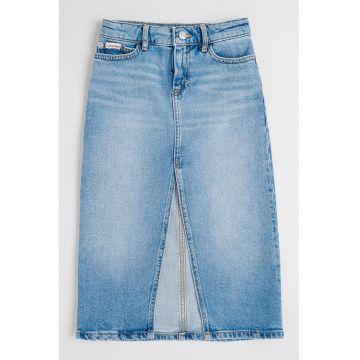 Fusta din denim cu slit frontal
