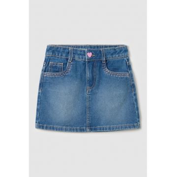Fusta din denim cu strasuri