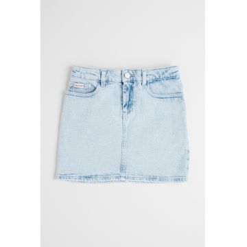 Fusta din denim cu talie ajustabila