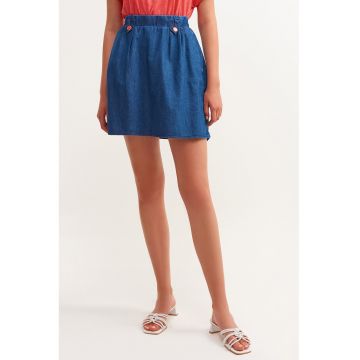 Fusta din denim cu talie elastica