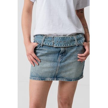 Fusta din denim cu talie joasa