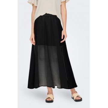 Fusta maxi cu aspect semi-transparent