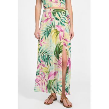 Fusta maxi cu model tropical